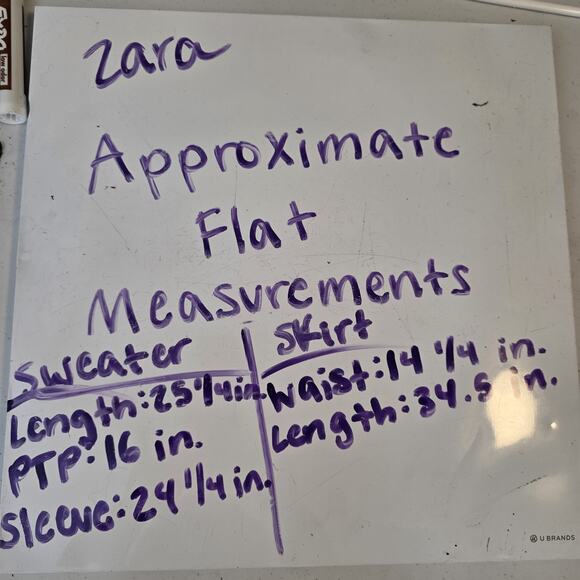 Zara Black Ribbed Fitted Wool Minimalist Quiet Luxury Sweater + Skirt Set Size S - Picture 9 of 9